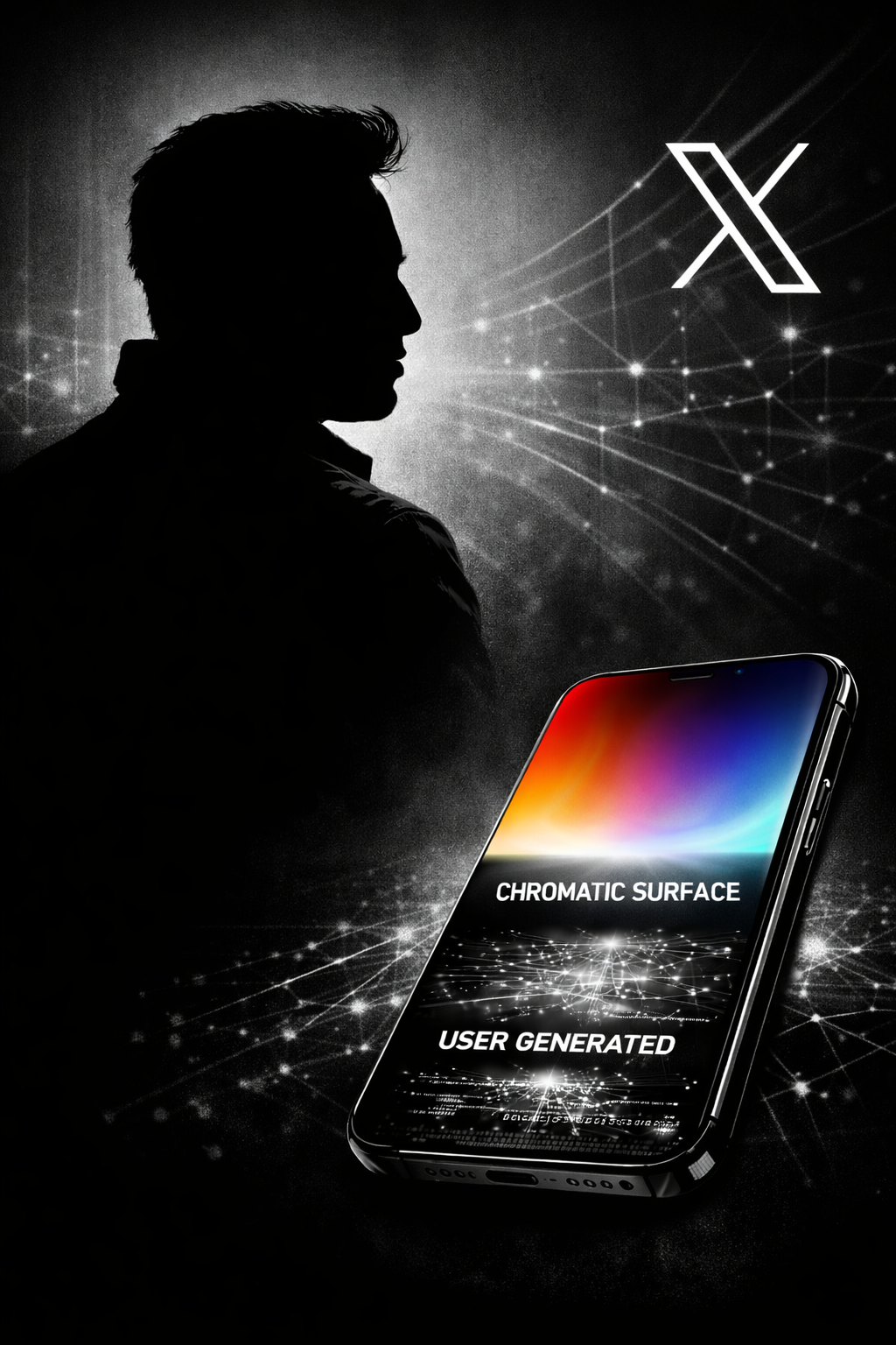 Generative depth and chromatic front transition image